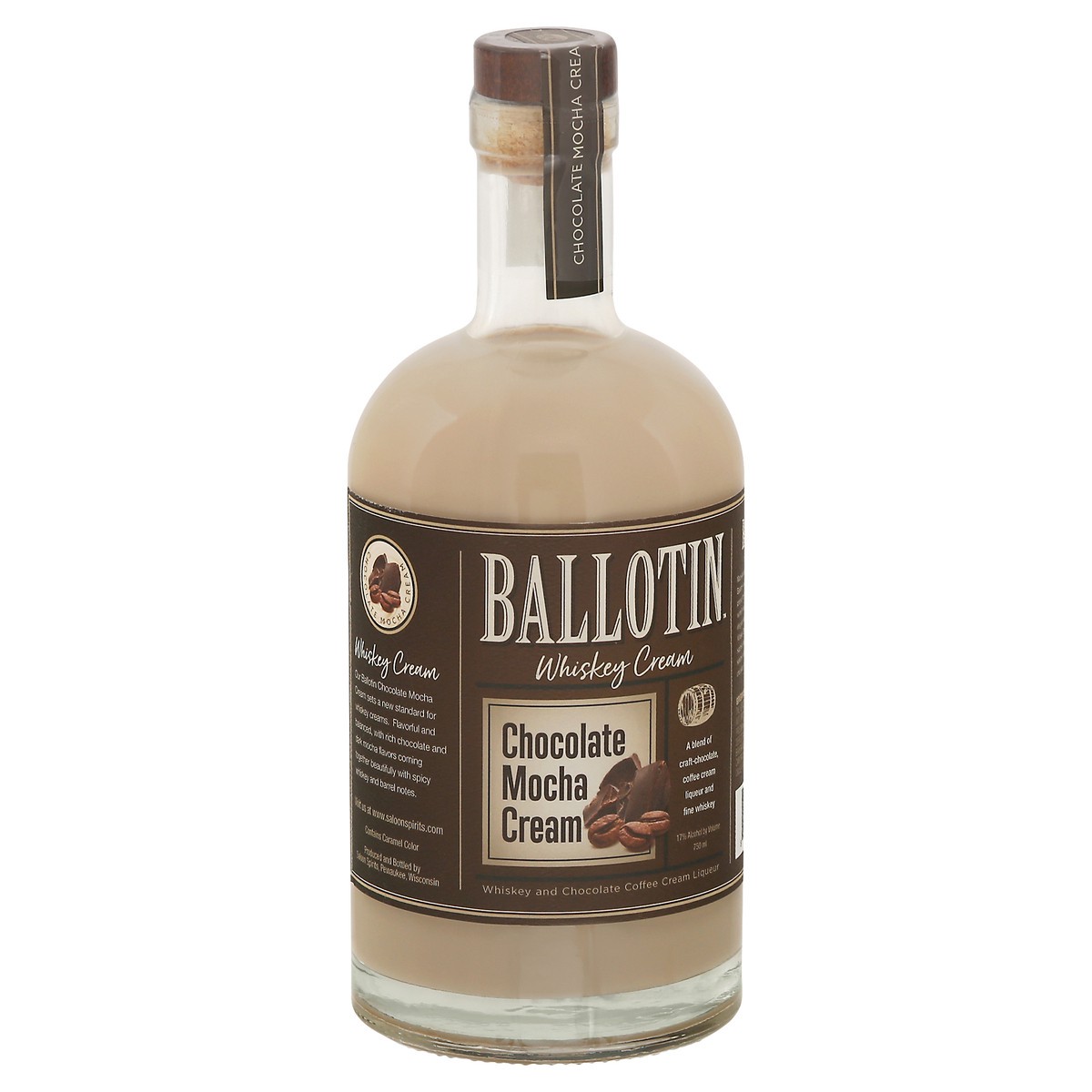 slide 9 of 9, Ballotin Whiskey Chocolate Mocha Cream - 750 ml, 750 ml