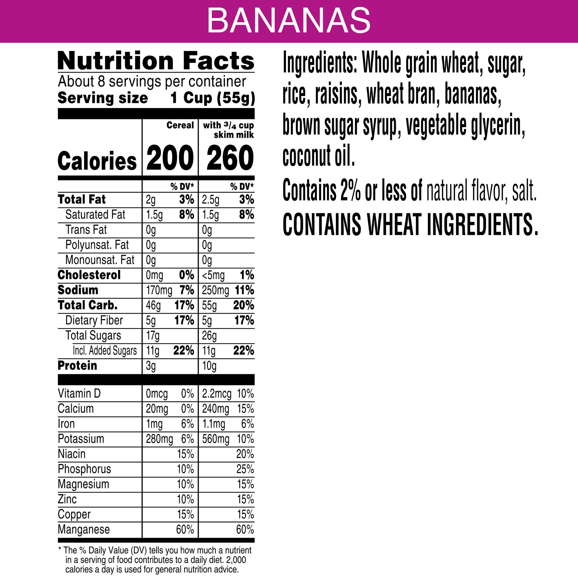 slide 3 of 5, Raisin Bran Kellogg's Raisin Bran Breakfast Cereal, Fiber Cereal, Made with Real Fruit, Original with Bananas, 15.9oz Box, 1 Box, 15.9 oz