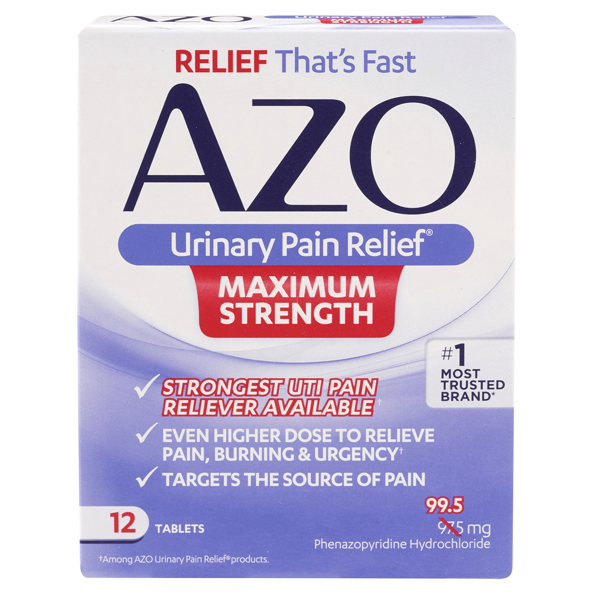 slide 1 of 4, AZO Urinary Pain Relief Maximum Strength Tablets, 12 ct