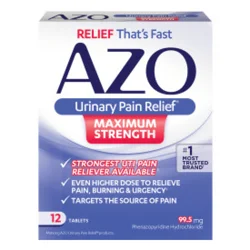 AZO Tablets Maximum Strength Urinary Pain Relief 12 ea