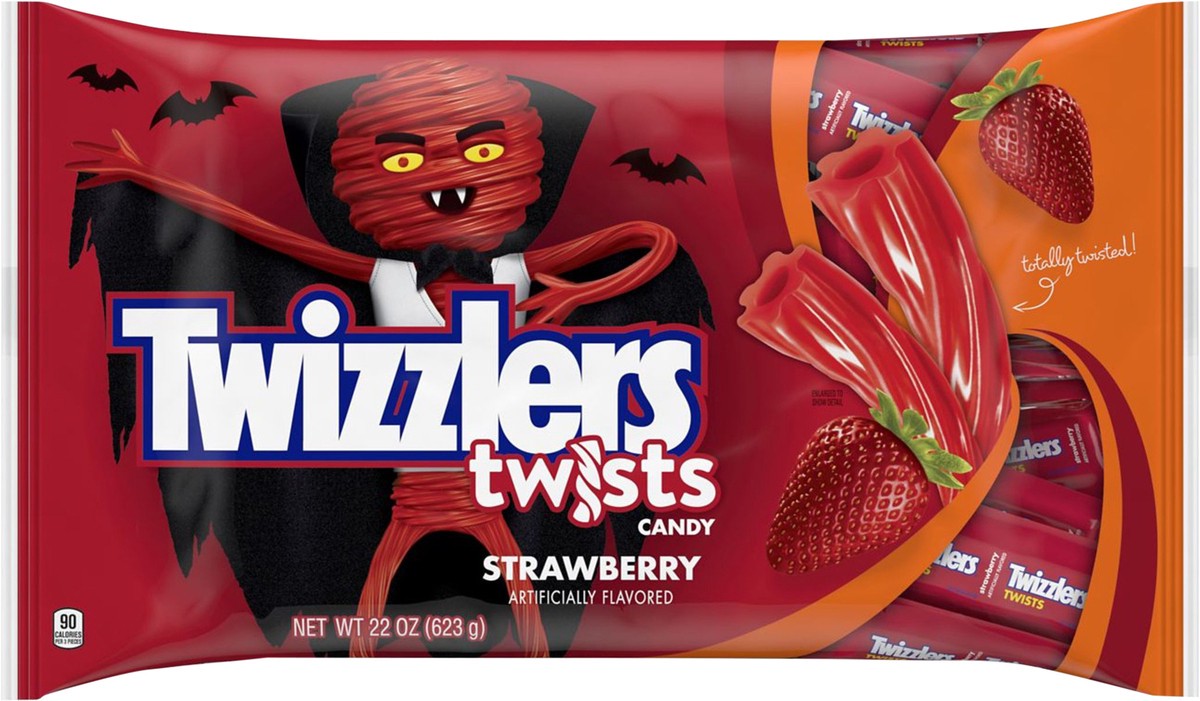 slide 2 of 3, Twizzlers Twists Strawberry Flavored Chewy Candy, Halloween, 22 oz, Bag, 22 oz