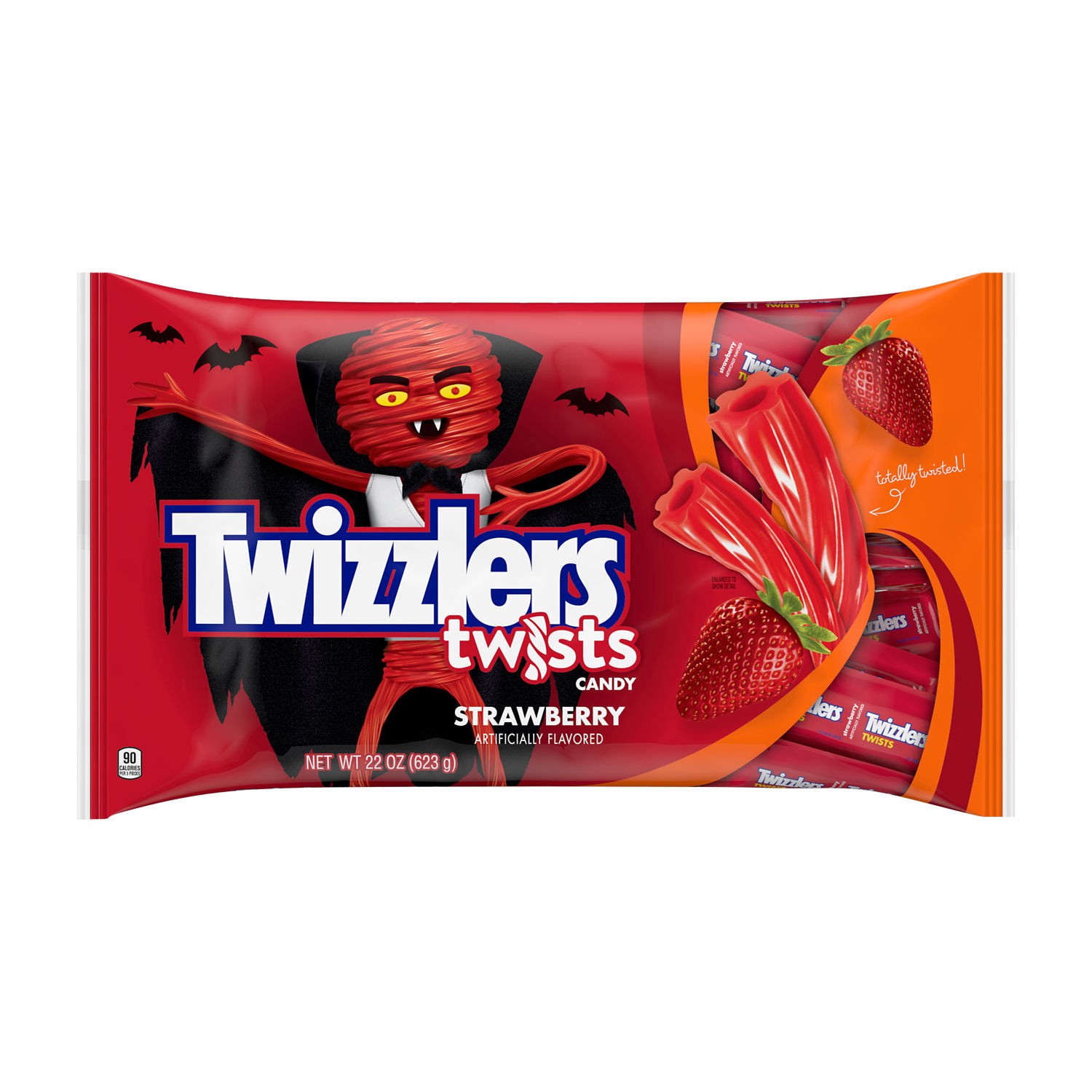 slide 1 of 3, Twizzlers Twists Strawberry Flavored Chewy Candy, Halloween, 22 oz, Bag, 22 oz