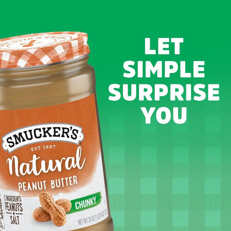slide 4 of 5, Smucker's Natural Crunchy Stir Peanut Butter - 26oz, 26 oz