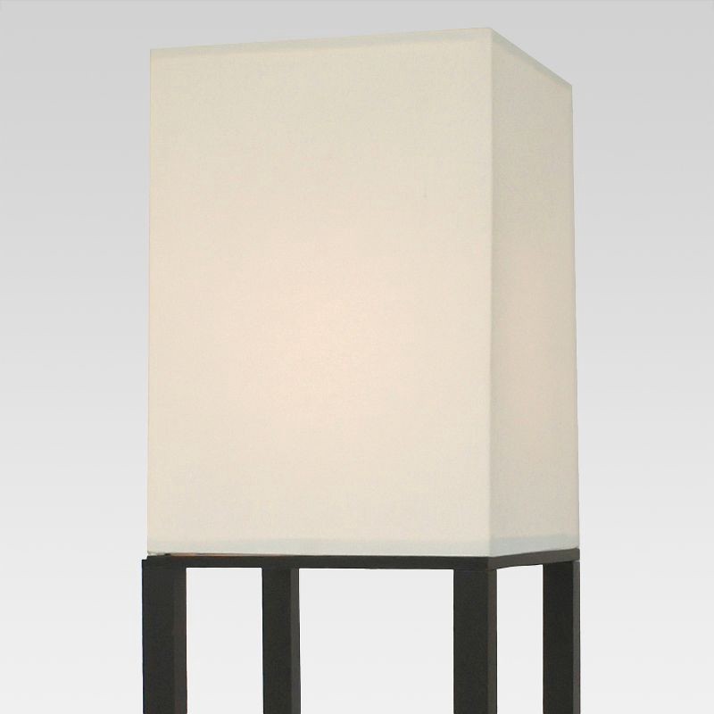 slide 5 of 7, Shelf Floor Lamp Black - Threshold™: Painted MDF with Linen Shade, 3-Way Switch, ETL Listed, 1 ct