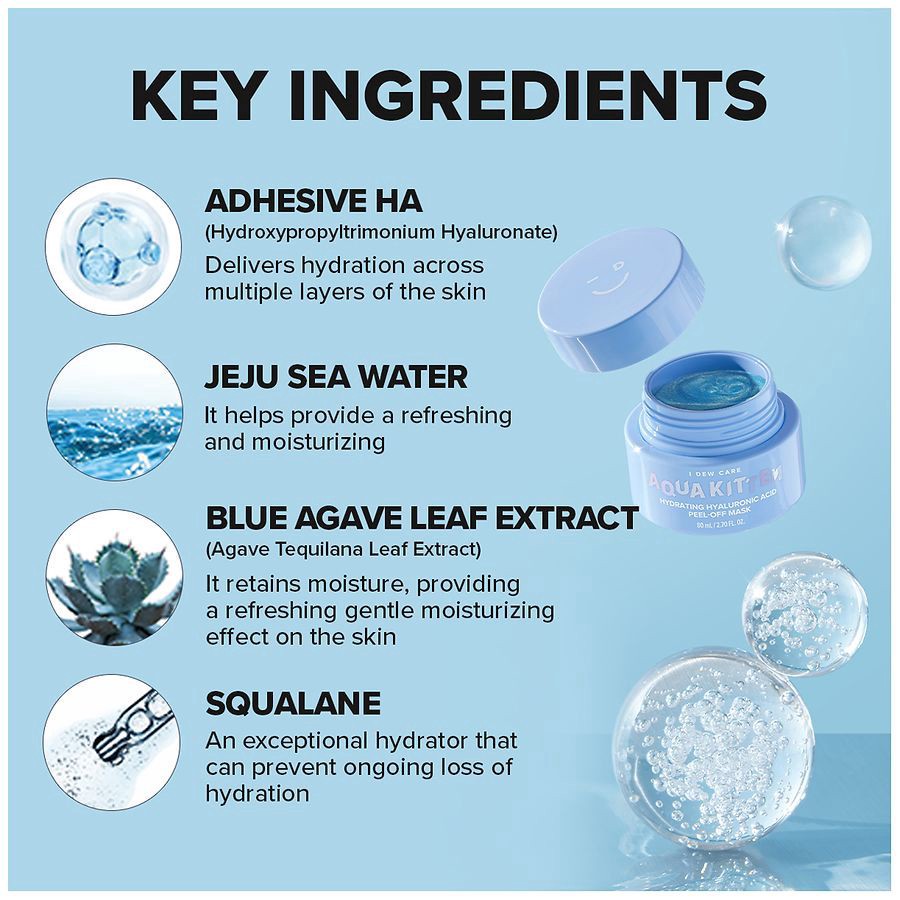 slide 3 of 5, I Dew Care Hydrating Hyaluronic Acid Aqua Kitten Peel-Off Mask 2.70 fl oz, 2.7 fl oz