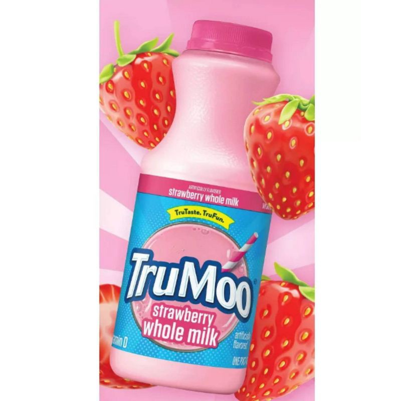 slide 7 of 8, TruMoo Strawberry Whole Milk - 1pt, 1 pint