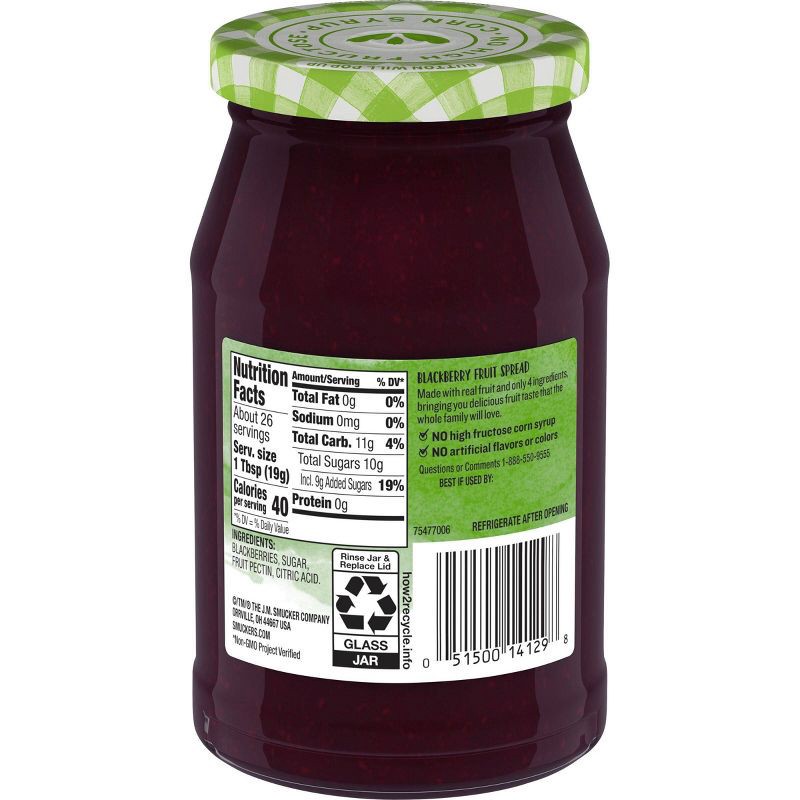 slide 3 of 5, Smucker's Natural Blackberry Fruit Spread - 17.25oz, 17.25 oz