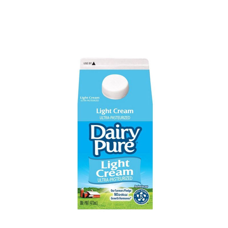 slide 1 of 3, DairyPure Light Cream - 1pt, 1 pint