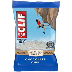 CLIF Bar Chocolate Chip Granola Protein Bar Made with Organic Oats - 10g Protein - 2.4oz