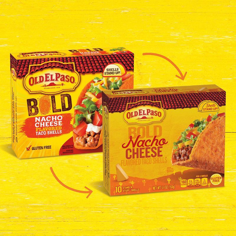 slide 2 of 8, Old El Paso Gluten Free Bold Nacho Cheese Taco Shells - 5.4oz, 5.4 oz