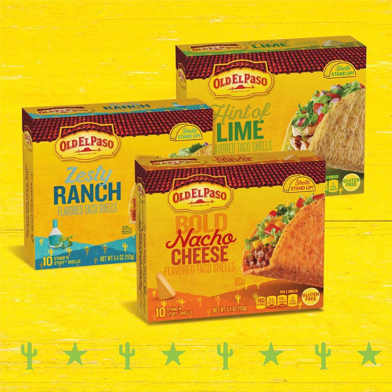 slide 8 of 12, Old El Paso Gluten Free Bold Nacho Cheese Taco Shells - 5.4oz, 5.4 oz