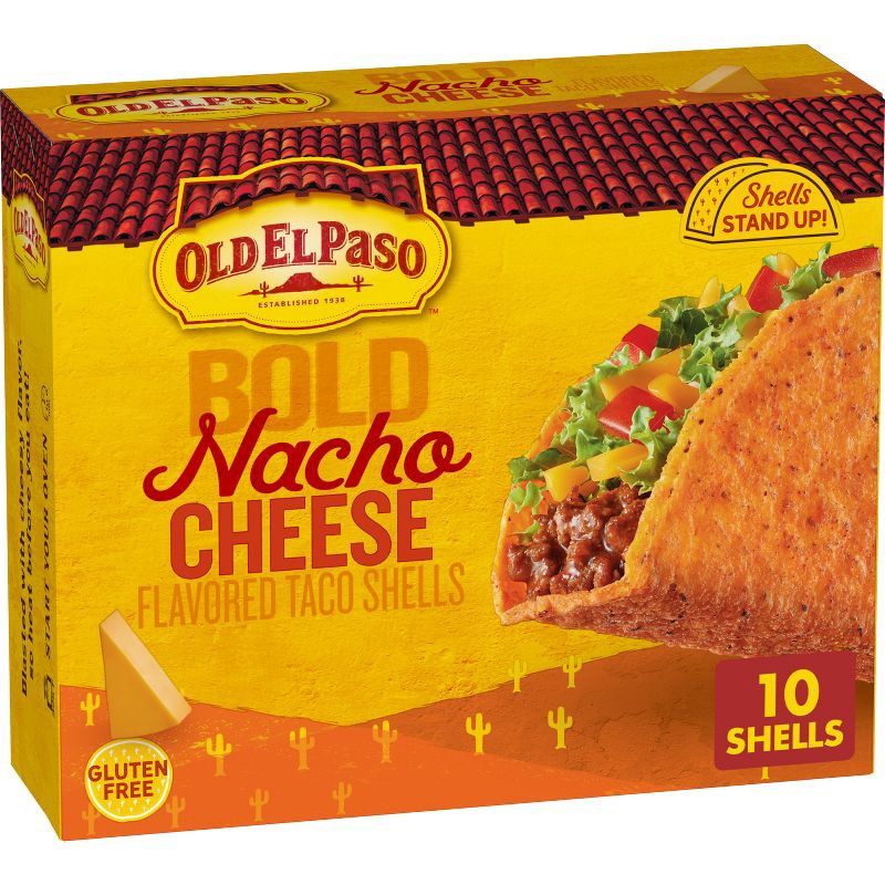 slide 1 of 8, Old El Paso Gluten Free Bold Nacho Cheese Taco Shells - 5.4oz, 5.4 oz