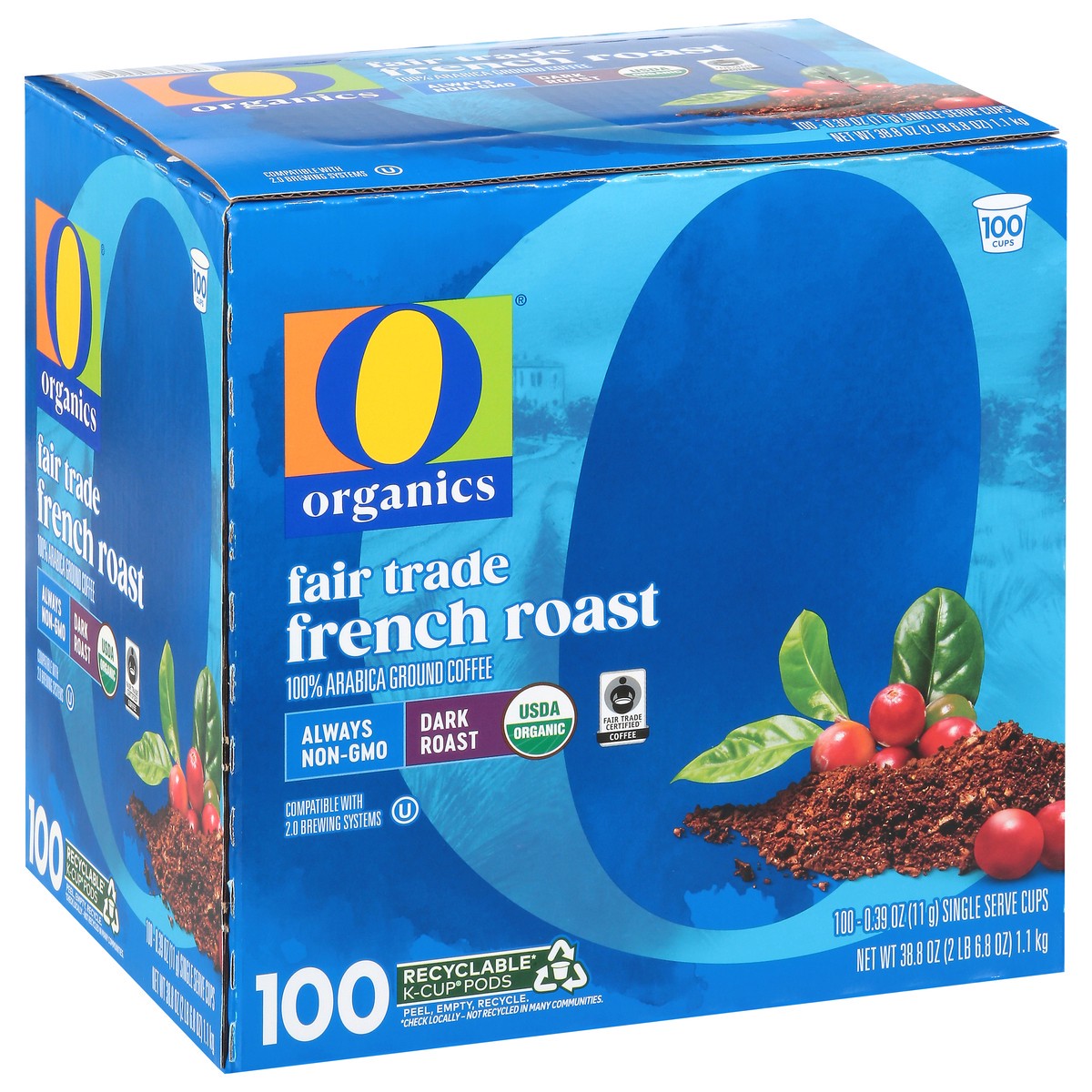 slide 5 of 13, O Organic French Roast Coffee Pods 100 Ct - 100 Ct, 100 ct