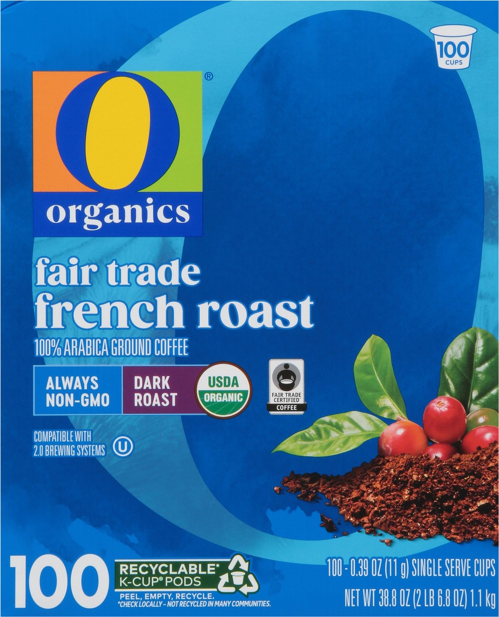 slide 10 of 13, O Organic French Roast Coffee Pods 100 Ct - 100 Ct, 100 ct
