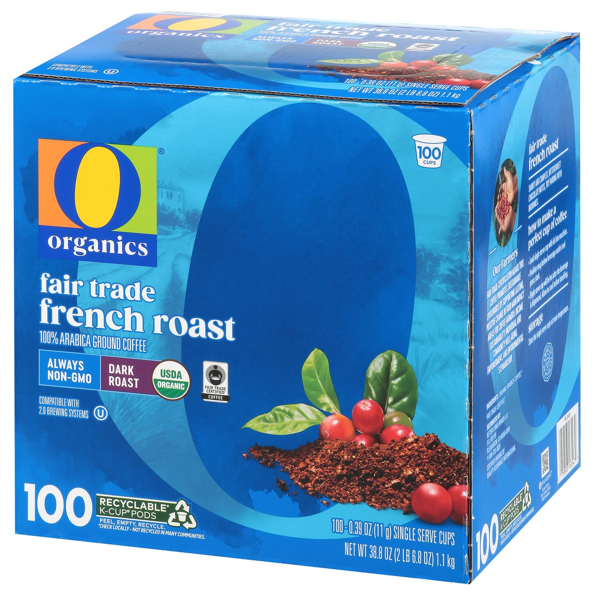 slide 9 of 13, O Organic French Roast Coffee Pods 100 Ct - 100 Ct, 100 ct