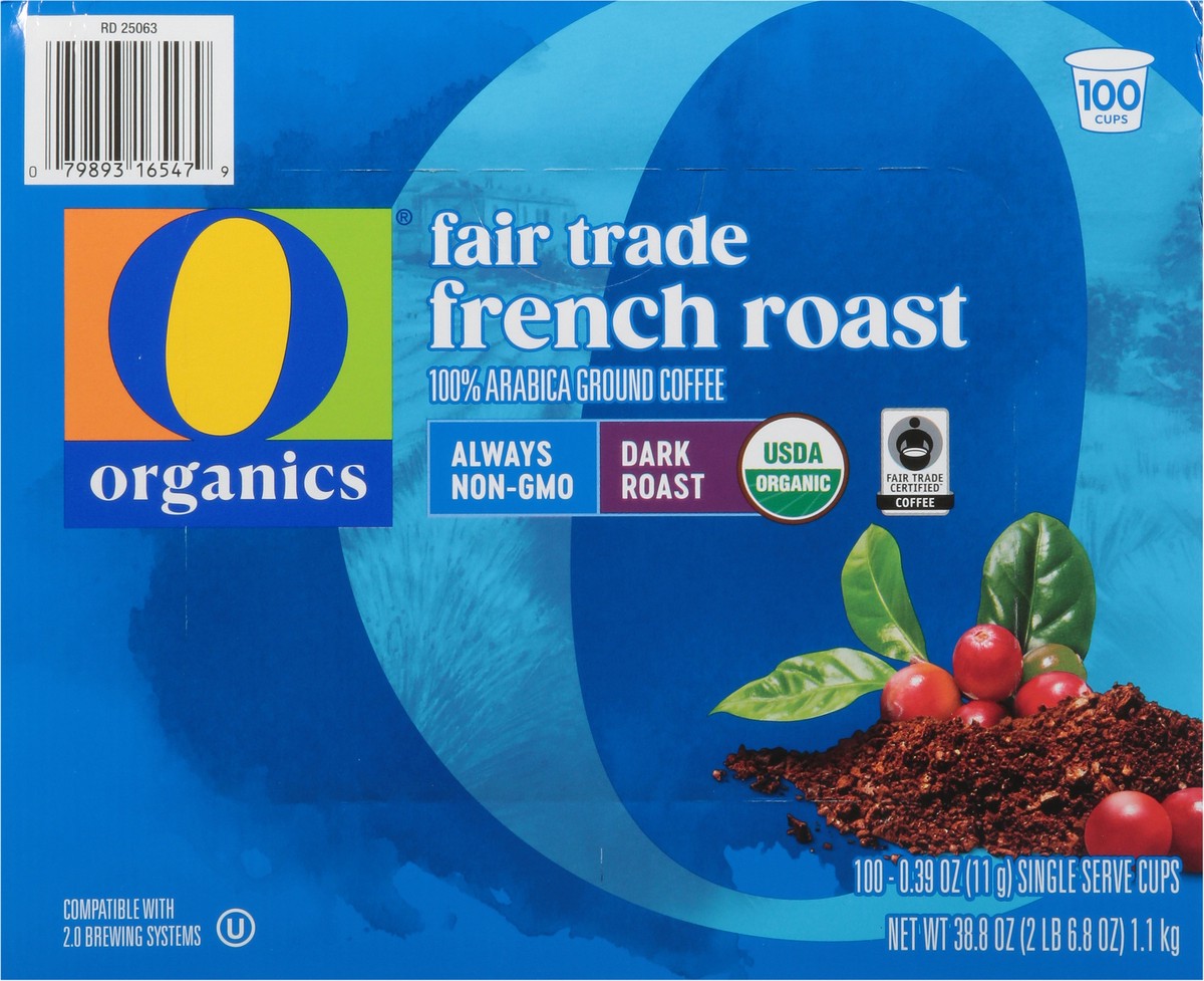 slide 11 of 13, O Organic French Roast Coffee Pods 100 Ct - 100 Ct, 100 ct