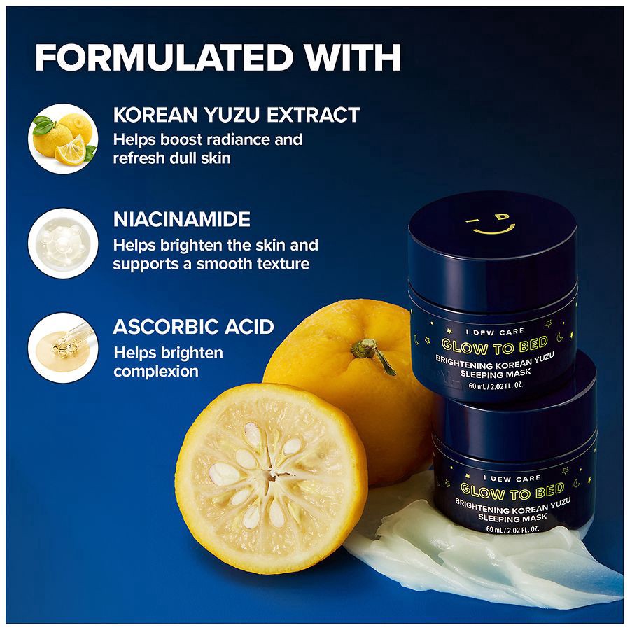 slide 2 of 4, I Dew Care Brightening Korean Yuzu Glow to Bed Sleeping Mask 2.03 fl oz, 2.03 fl oz