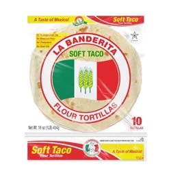 La Banderita Taco Size Flour Tortillas - 16oz/10ct: No Added Sugar, Plant-Based
