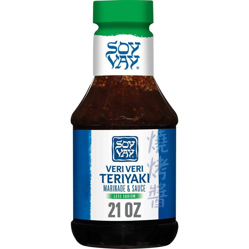 slide 1 of 4, Soy Vay Marinade & Sauce Veri Veri Teriyaki Less Sodium 21oz, 21 oz