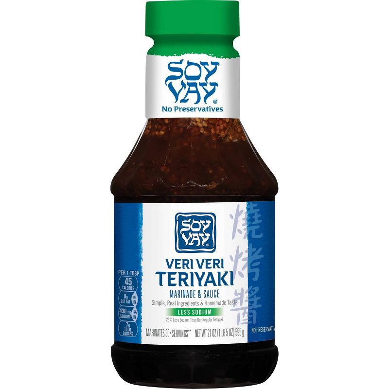 slide 3 of 4, Soy Vay Marinade & Sauce Veri Veri Teriyaki Less Sodium 21oz, 21 oz
