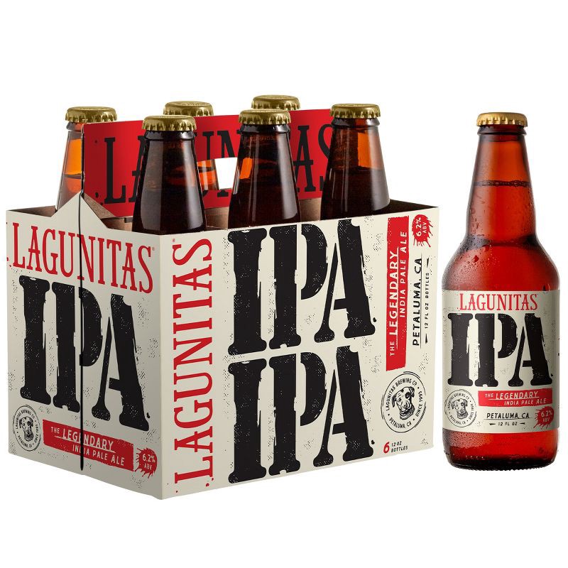 slide 1 of 4, Lagunitas IPA Beer - 6pk/12 fl oz Bottles, 6 ct; 12 fl oz