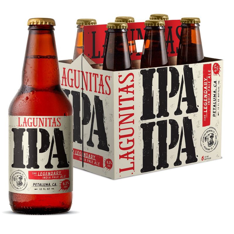 slide 1 of 6, Lagunitas IPA Beer - 6pk/12 fl oz Bottles, 6 ct; 12 fl oz