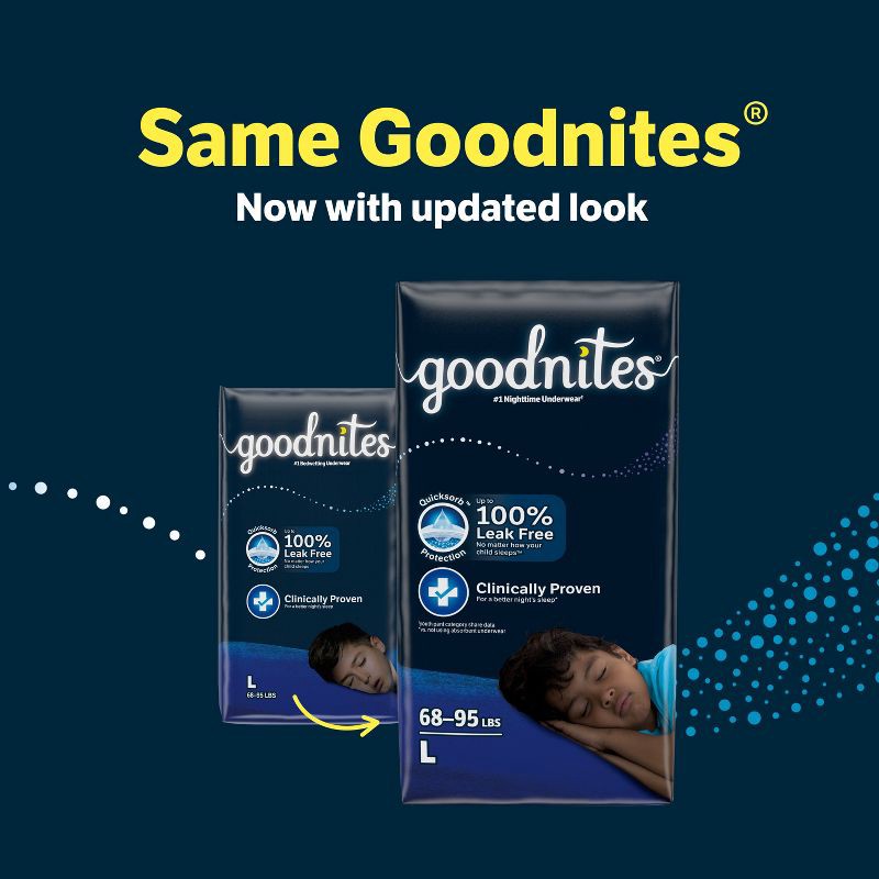 slide 12 of 14, Goodnites Boys' Disposable Nighttime Underwear - Size L - 34ct, 34 ct