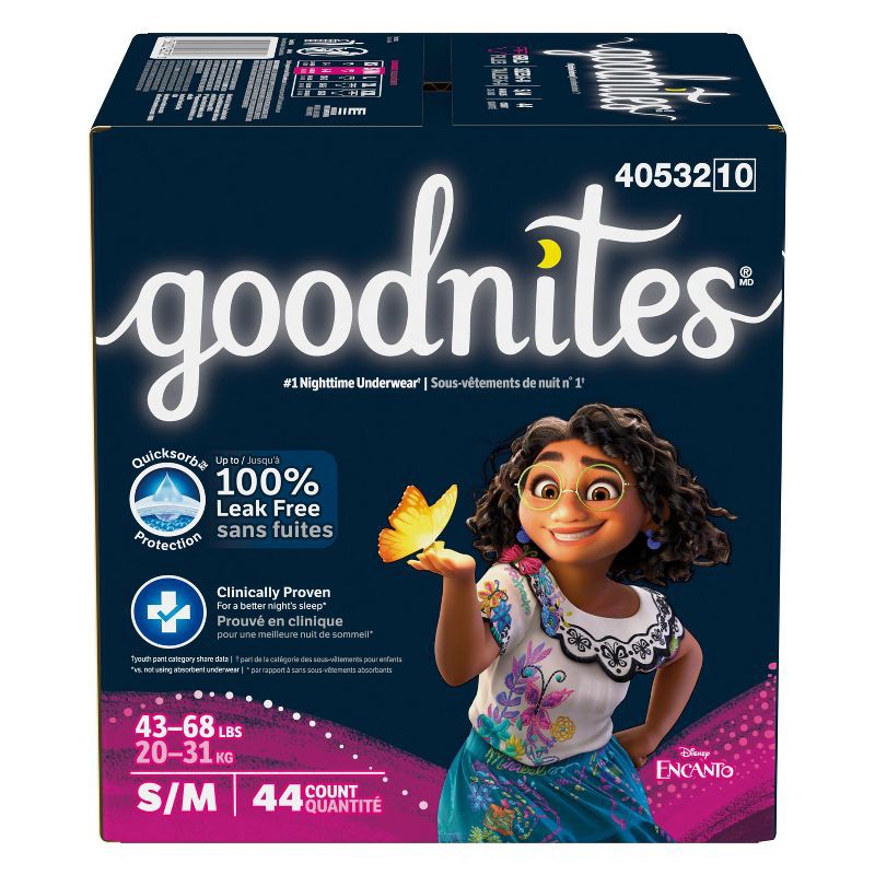 slide 2 of 10, Goodnites Girls' Nighttime Underwear - S/M - 44ct, 44 ct