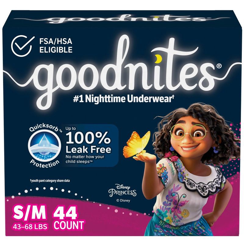 slide 1 of 13, Goodnites Girls' Nighttime Bedwetting Underwear - S/M - 44ct, 44 ct