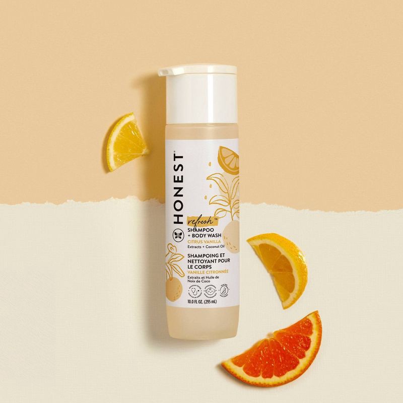 slide 5 of 5, The Honest Company Refresh Shampoo + Body Wash- Citrus Vanilla - 10 fl oz, 10 fl oz