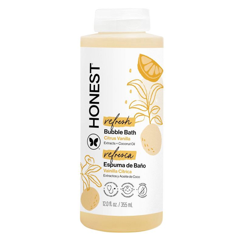 slide 1 of 12, The Honest Company Refresh Bubble Bath - Citrus Vanilla - 12 fl oz: Sensitive Skin, Gel, Paraben-Free, Squeeze Bottle, 12 fl oz