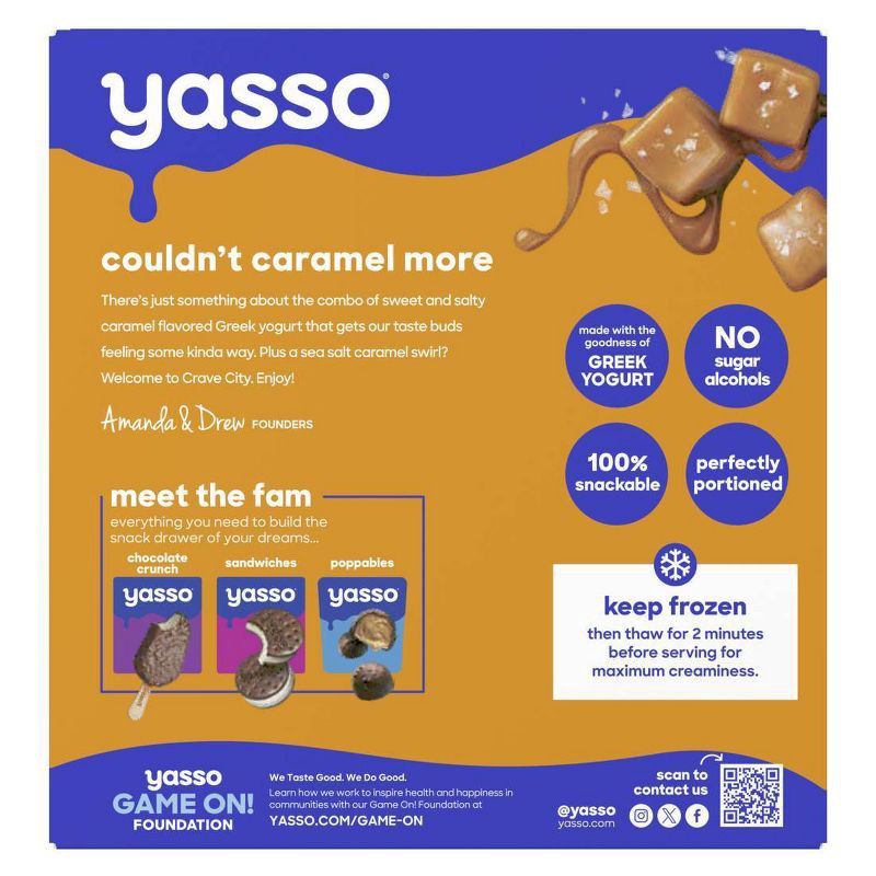 slide 3 of 10, Yasso Frozen Greek Yogurt - Sea Salt Caramel Bars - 4ct, 4 ct