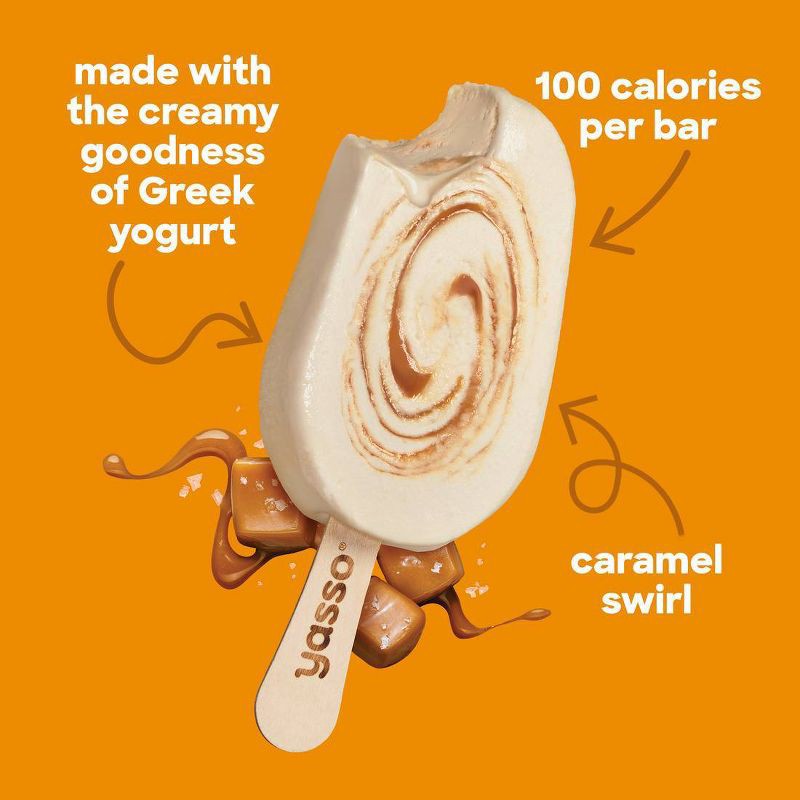 slide 6 of 10, Yasso Frozen Greek Yogurt - Sea Salt Caramel Bars - 4ct, 4 ct