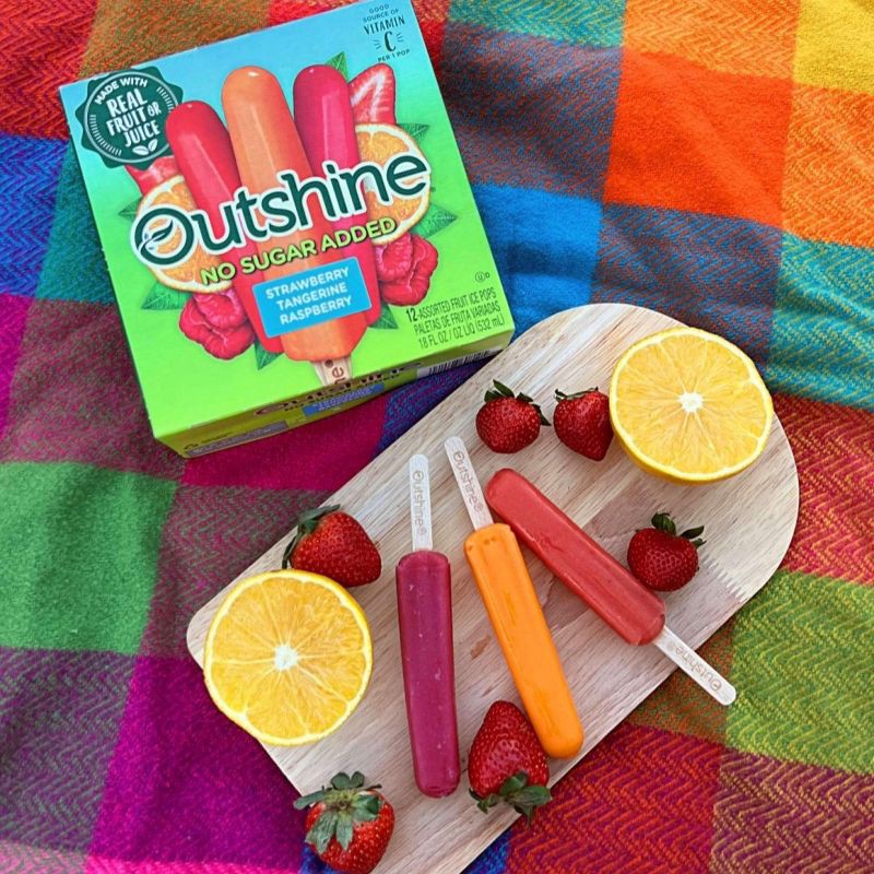 slide 2 of 11, Outshine Strawberry, Raspberry, Tangerine Frozen Fruit Bar - 12ct, 12 ct