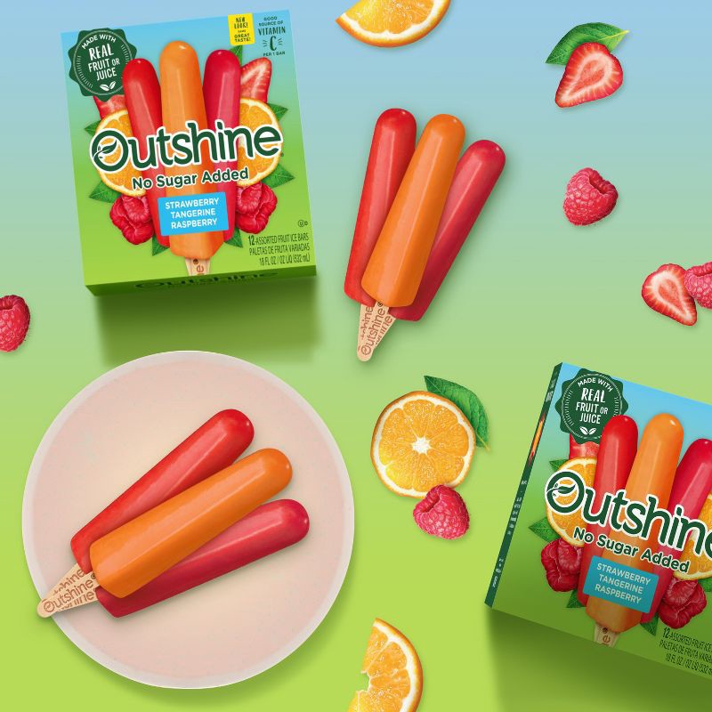 slide 2 of 14, Outshine Strawberry, Raspberry, Tangerine Frozen Fruit Bar - 12ct, 12 ct