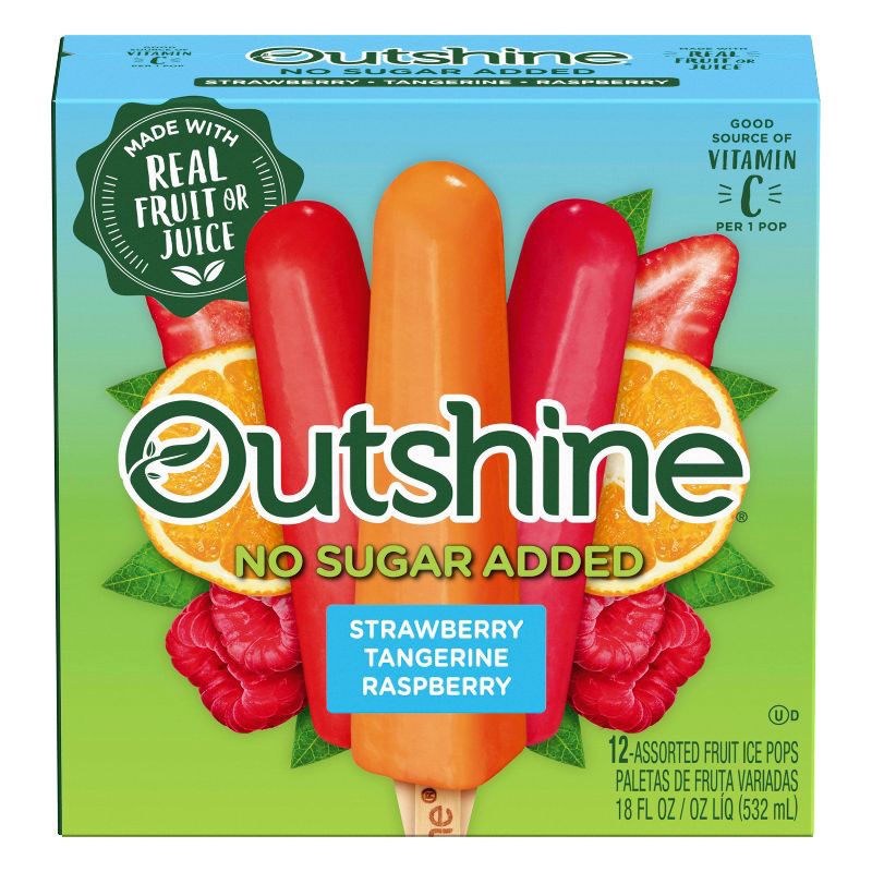 slide 14 of 14, Outshine Strawberry, Raspberry, Tangerine Frozen Fruit Bar - 12ct, 12 ct