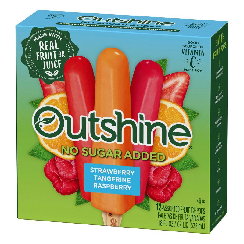 slide 6 of 11, Outshine Strawberry, Raspberry, Tangerine Frozen Fruit Bar - 12ct, 12 ct