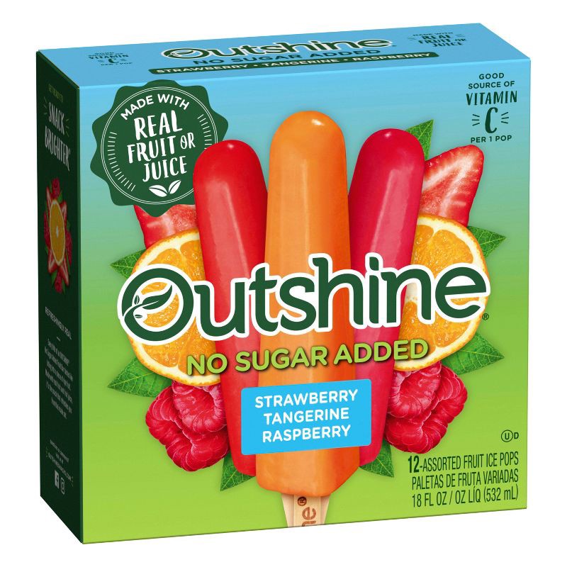 slide 7 of 11, Outshine Strawberry, Raspberry, Tangerine Frozen Fruit Bar - 12ct, 12 ct
