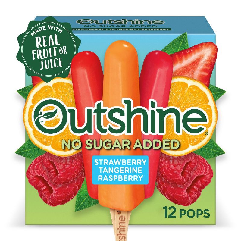 slide 1 of 14, Outshine Strawberry, Raspberry, Tangerine Frozen Fruit Bar - 12ct, 12 ct