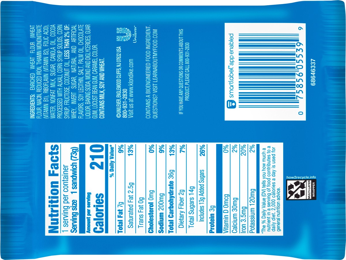 slide 2 of 6, Klondike Frozen Dairy Dessert Sandwich Cookies and Creme, 4.5 fl oz1 Count, 4.50 fl oz