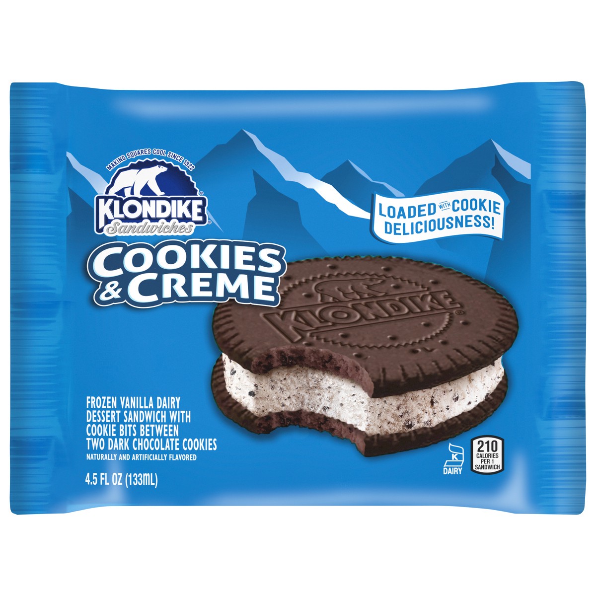 slide 5 of 6, Klondike Frozen Dairy Dessert Sandwich Cookies and Creme, 4.5 fl oz1 Count, 4.50 fl oz