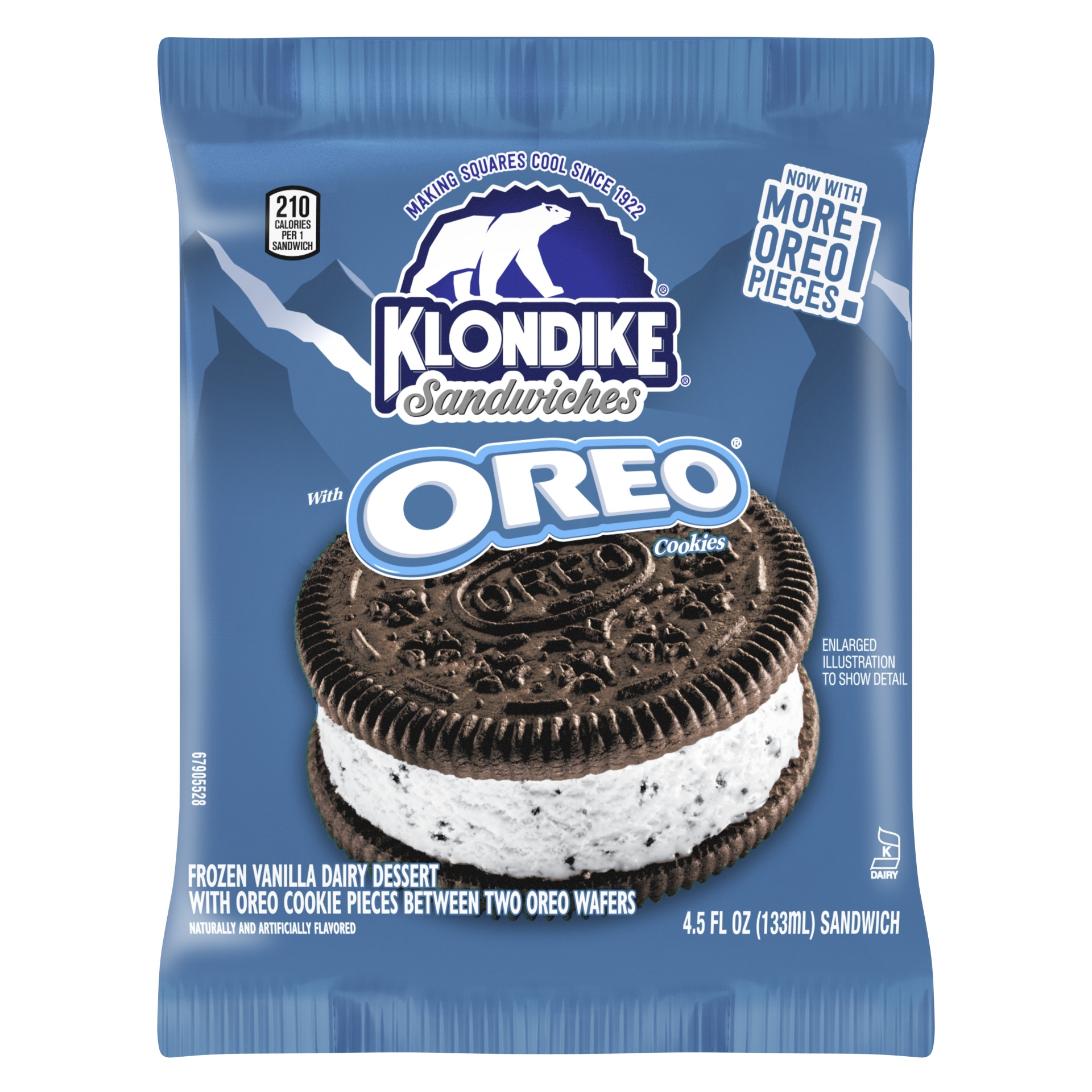 slide 1 of 3, Klondike Oreo Cookies Ice Cream Sandwich, 4.5 fl oz