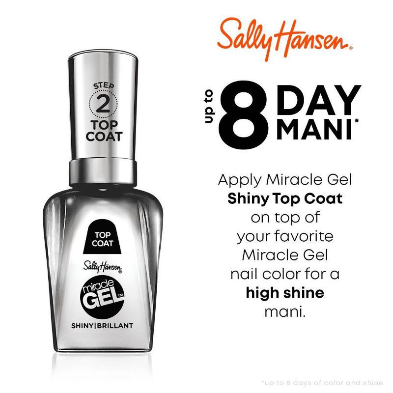 slide 3 of 5, Sally Hansen Miracle Gel Nail Polish - 101 Shiny Top Coat - 0.5 fl oz, 0.5 fl oz