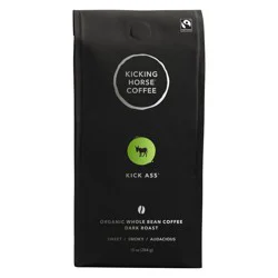 Kicking Horse Coffee Kick *** Dark Roast Fair Trade Certified Organic Whole Bean Coffee - 10oz