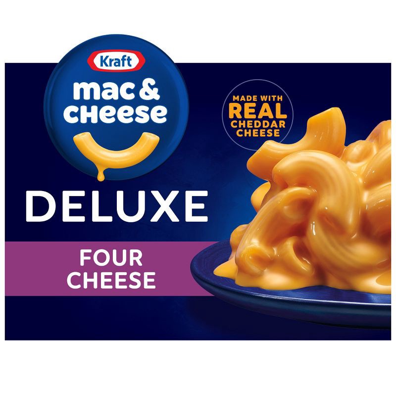 slide 1 of 9, Kraft Deluxe Four Cheese Mac and Cheese Dinner - 14oz, 14 oz