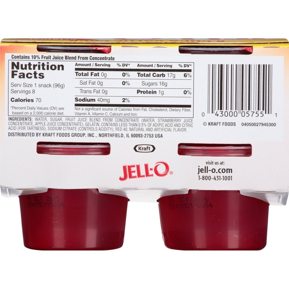 slide 2 of 6, JELL-O Original Strawberry Gelatin, 27 oz, 8 ct