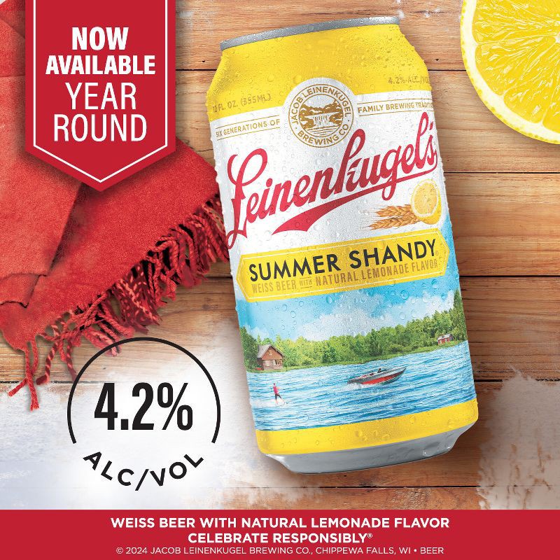 slide 2 of 8, Leinenkugel's Summer Shady Seasonal Beer - 12pk/144 fl oz Bottles, 12 ct; 12 fl oz