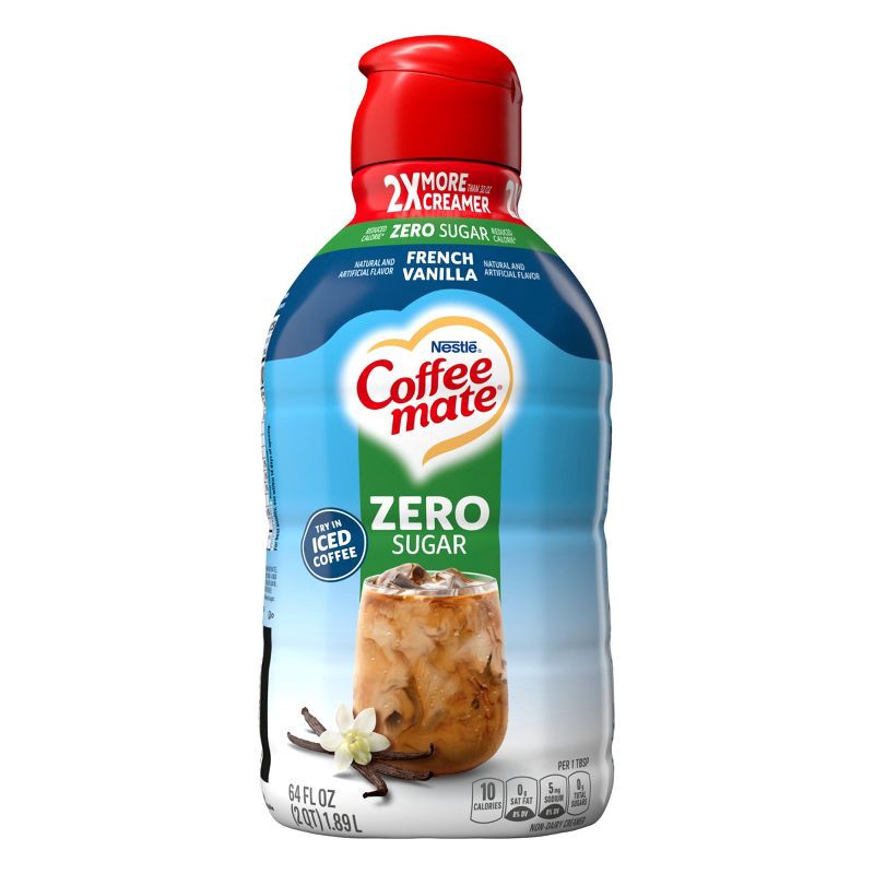 slide 2 of 10, Coffee mate Zero Sugar French Vanilla Coffee Creamer - 64 fl oz, 64 fl oz