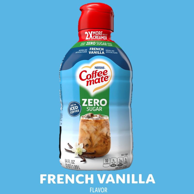 slide 3 of 10, Coffee mate Zero Sugar French Vanilla Coffee Creamer - 64 fl oz, 64 fl oz