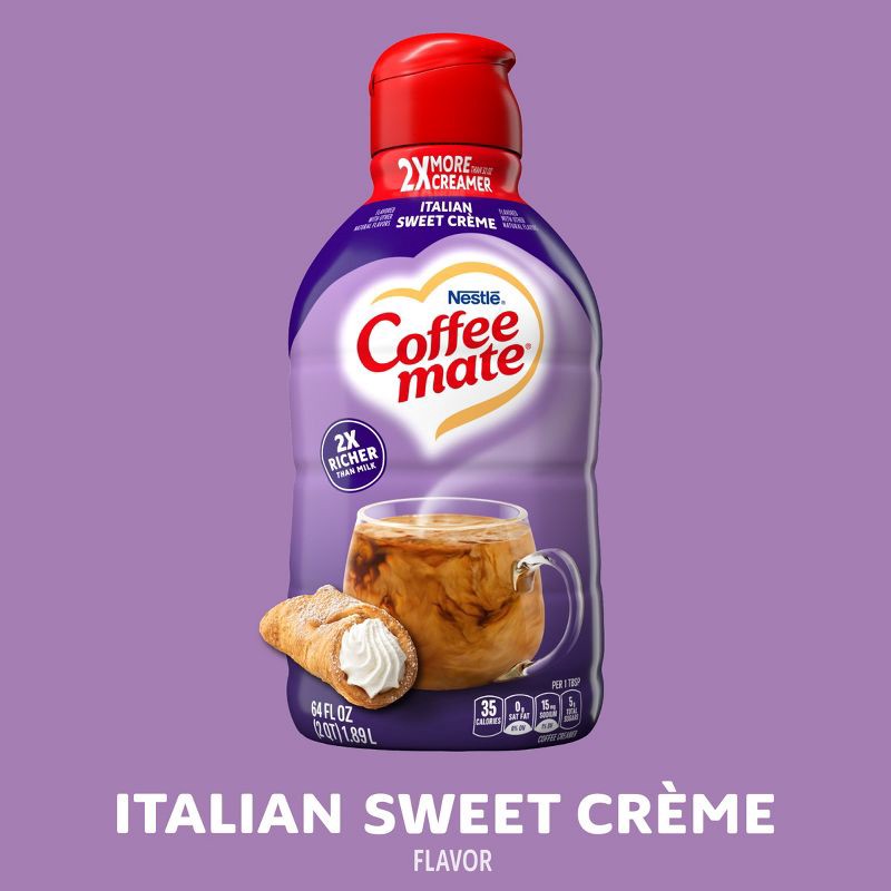 slide 3 of 11, Coffee mate Italian Sweet Crème Coffee Creamer - 0.5gal (64 fl oz), 0.5 gal, 64 fl oz